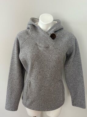 Koppen Gray Hooded Button-Neck Pullover